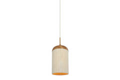 Light & Living Hanglamp Ø27 5x52 Cm DANIA Hout Print Naturel+touw Crème