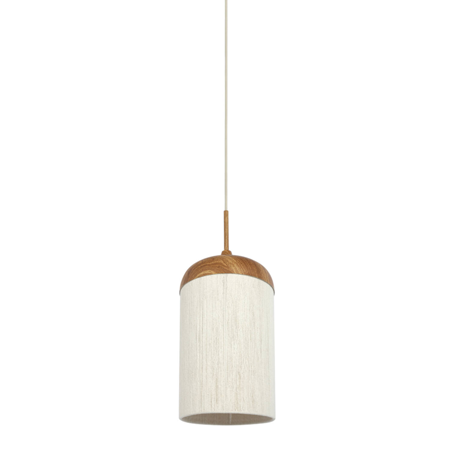 light & living Hanglamp Ø27 5x52 cm DANIA hout print naturel+touw crème