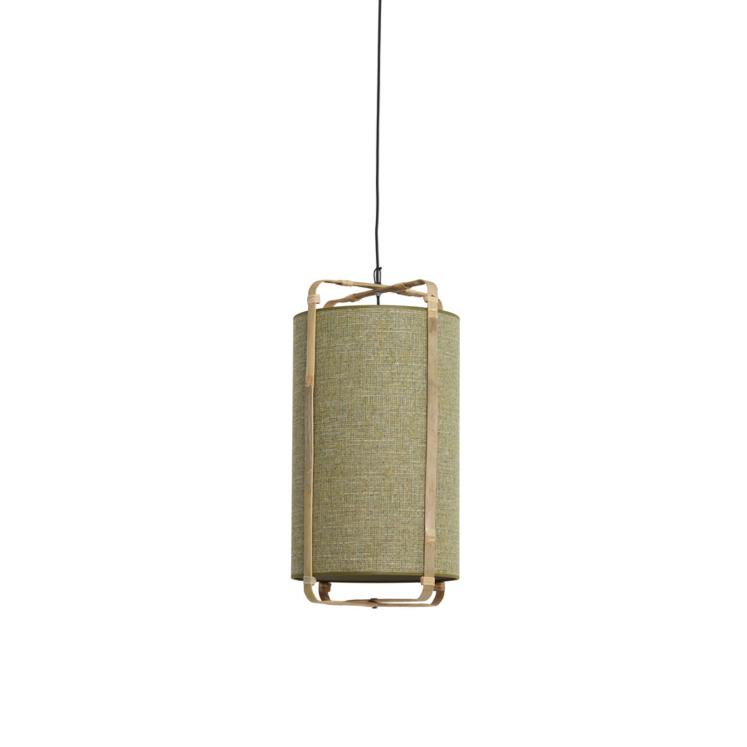 Light & Living Hanglamp Ø27x56 Cm SENDAI Groen+bamboe Naturel