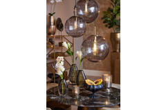 Light & Living Hanglamp Ø30 Cm MAGDALA Glas Licht Grijs+goud