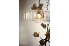 Light & Living Hanglamp Ø30x17 Cm PLEAT Glas Helder+goud