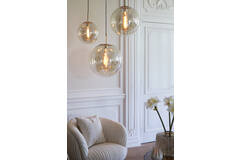Light & Living Hanglamp Ø40 Cm MEDINA Antiek Brons+glas Amber