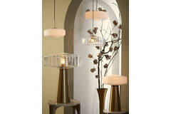 Light & Living Hanglamp Ø40x17 Cm PLEAT Glas Helder+goud