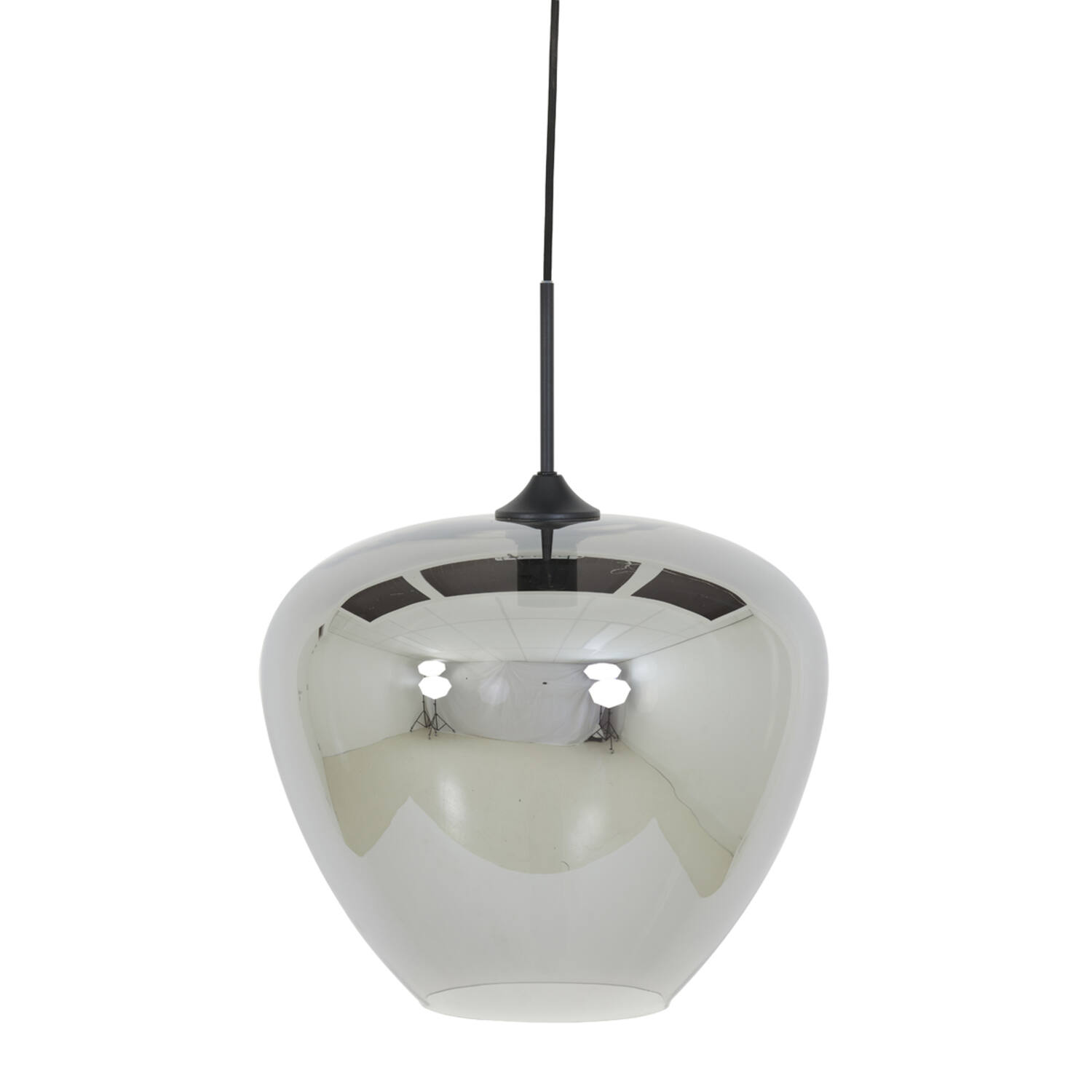 light & living Hanglamp Ø40x34 cm MAYSON smoke glas-mat zwart