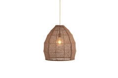 Light & Living Hanglamp Ø42x42 Cm MAKASSAR Zijde Chocolade Bruin