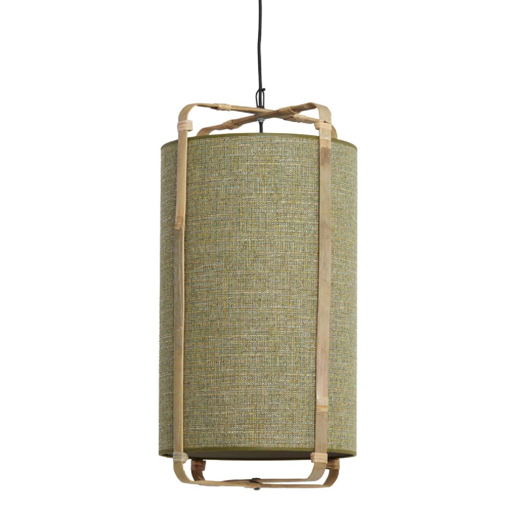 Light & Living Hanglamp Ø42x70 Cm SENDAI Groen+bamboe Naturel