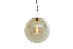 Light & Living Hanglamp Ø48 Cm MEDINA Antiek Brons+glas Amber