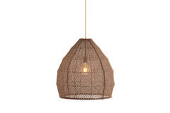 Light & Living Hanglamp Ø50x50 Cm MAKASSAR Zijde Chocolade Bruin
