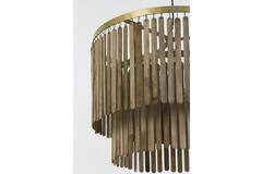 Light & Living Hanglamp Ø60x43 Cm GULARO Hout Bruin+brons