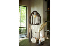 Light & Living Kaarsenhouder 24 5x24 5x4 Cm LAGAO Hout Mat Donker Bruin