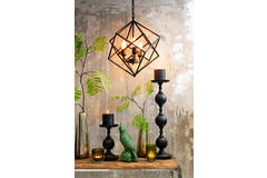 Light & Living Kaarsenhouder Ø17x67 Cm LESANE Mat Zwart