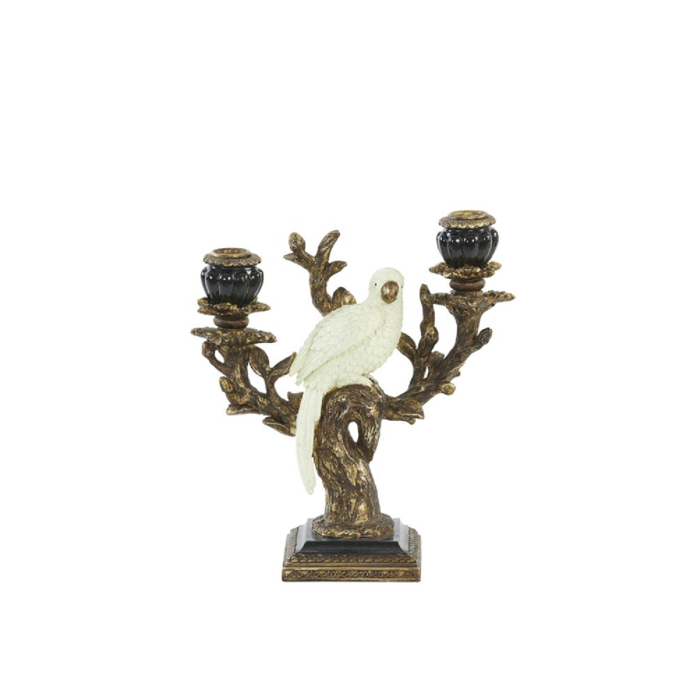 Light & Living Kandelaar 2L 23x10x26 Cm NYASA Antiek Brons-zwart-crème