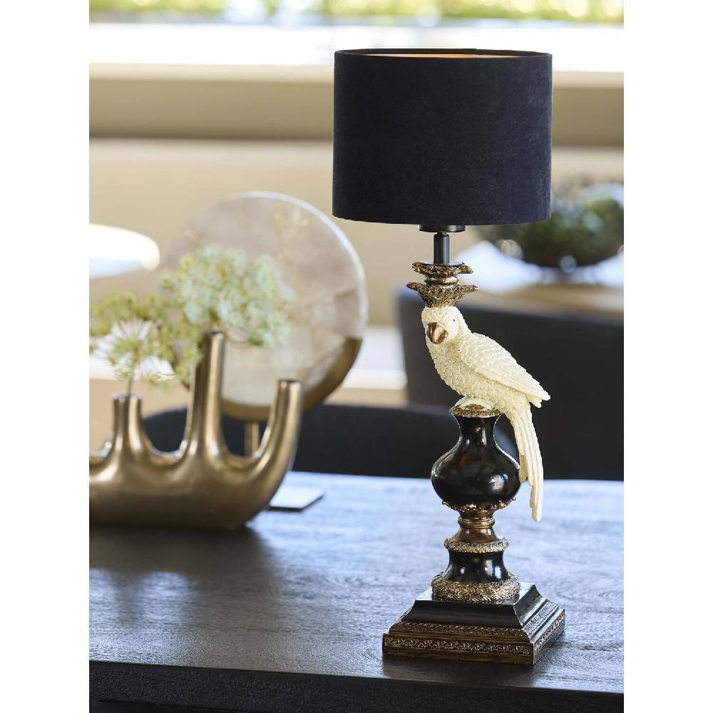 Light & Living Kap Cilinder 20-20-15 Cm VELOURS Zwart-taupe