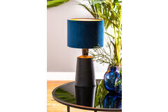 Light & Living Kap Cilinder 25-25-18 Cm VELOURS Petrol Blue