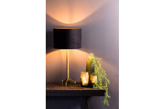 Light & Living Kap Cilinder 25-25-18 Cm VELOURS Zwart-taupe