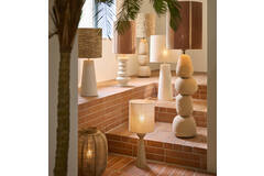 Light & Living Kap Cilinder 25-25-30 Cm BRESKA Parel Wit