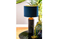 Light & Living Kap Cilinder 30-30-21 Cm VELOURS Petrol Blue