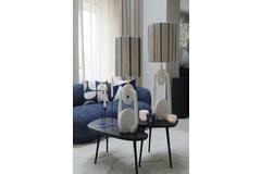 Light & Living Kap Cilinder 30-30-40 Cm MEDAN Crème+blauw