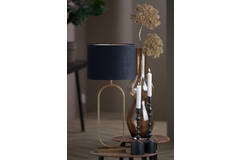 Light & Living Kap Cilinder 35-35-25 Cm VELOURS Zwart-taupe