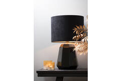 Light & Living Kap Cilinder 40-40-30 Cm VELOURS Zwart-taupe