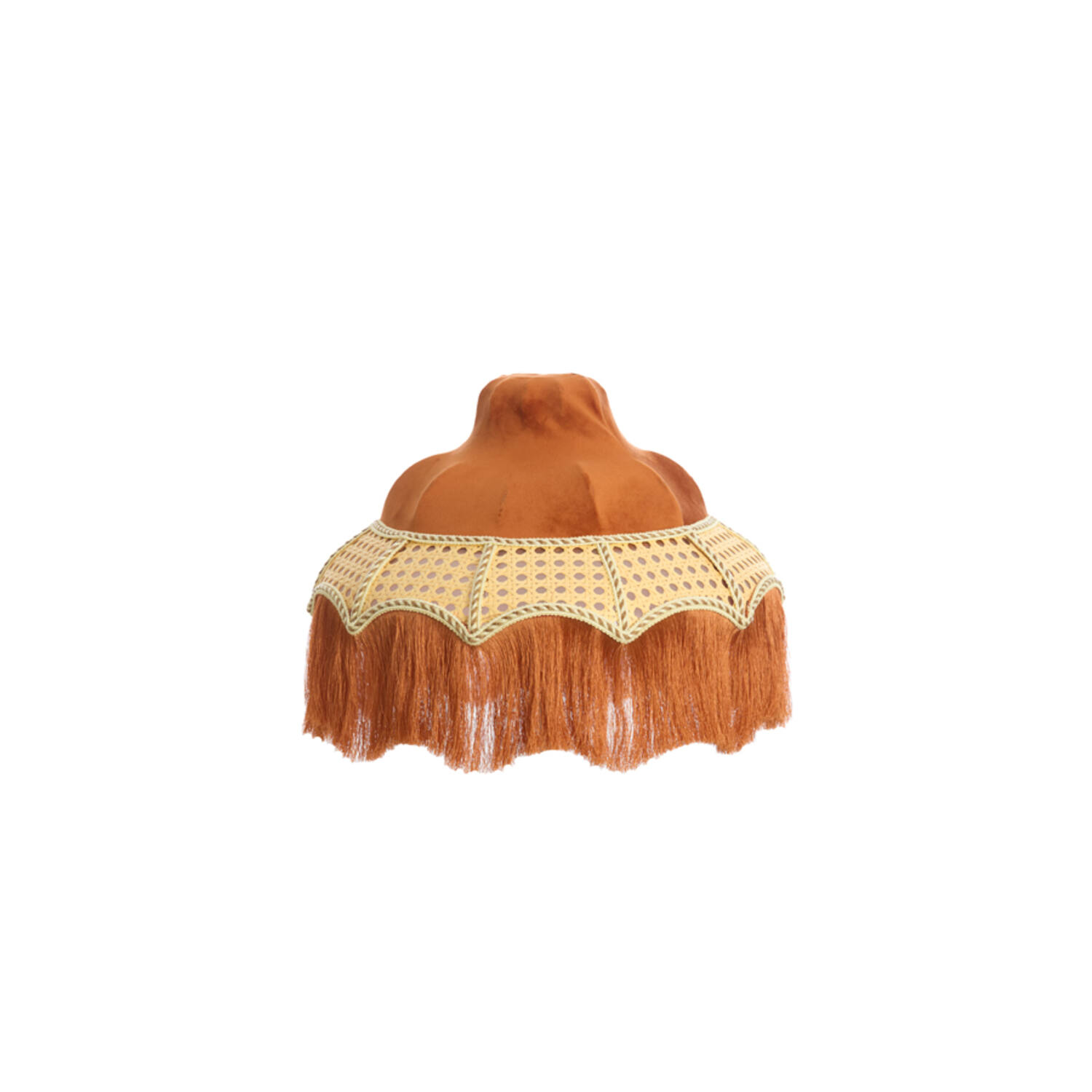 light & living Kap Ø35x28 cm MIZIA velvet oranje+webbing naturel