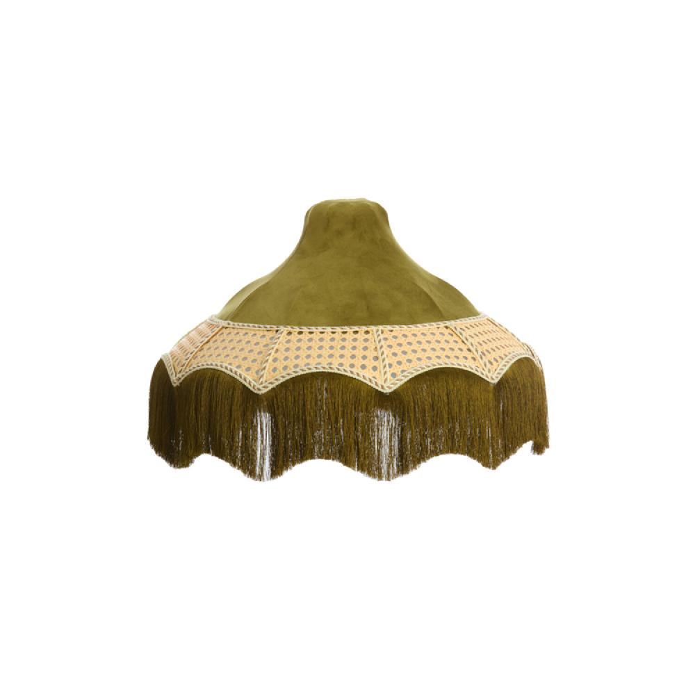 light & living Kap Ø45x36 cm MIZIA velvet groen+webbing naturel