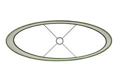 Light & Living Kap Ovaal Recht Smal 45-21-32 Cm VELOURS Dusty Green