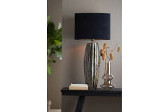 Light & Living Kap Ovaal Recht Smal 45-21-32 Cm VELOURS Zwart-taupe