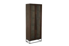 Light & Living Kast 75x40x200 Cm LILIAN Hout Donker Bruin+glas