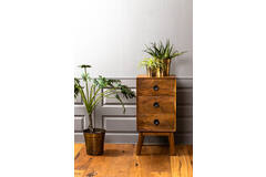 Light & Living Kast Met 3 Laden 40x40x80 Cm ESPITA Hout Olie Bruin