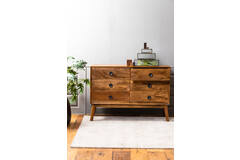 Light & Living Kast Met 6 Laden 114x40x80 Cm ESPITA Hout Olie Bruin