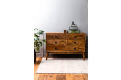 Light & Living Kast Met 6 Laden 114x40x80 Cm ESPITA Hout Olie Bruin