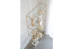 Light & Living Kast Open 100x34x214 Cm AINO Glas Helder+crème