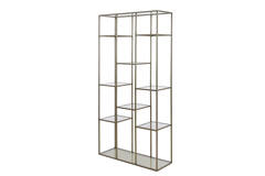 Light & Living Kast Open 100x36x200 Cm PIUAR Glas Helder+nikkel Satijn