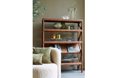 Light & Living Kast Open 120x40x160 Cm YUKI Acacia Hout Donker Bruin