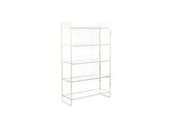 light & living Kast open 5L 110x40x180 cm MARIKI glas helder+nikkel