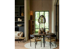 Light & Living Kruk 44x44x40 Cm DELIS Hout Donker Bruin+zeegras