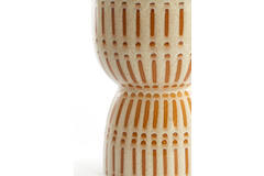 Light & Living Kruk Ø28 5x42 Cm FINCA Keramiek Glans Crème+bruin