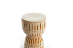 Light & Living Kruk Ø28 5x42 Cm FINCA Keramiek Glans Crème+bruin