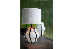 Light & Living Lampvoet Ø22x28 Cm YLIEN Glas Crème-zwart+zwart