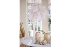 Light & Living Hanglamp E14 Ø80 Cm FEATHER Goud+wit