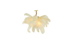 Light & Living Hanglamp E14 Ø80 Cm FEATHER Goud+wit