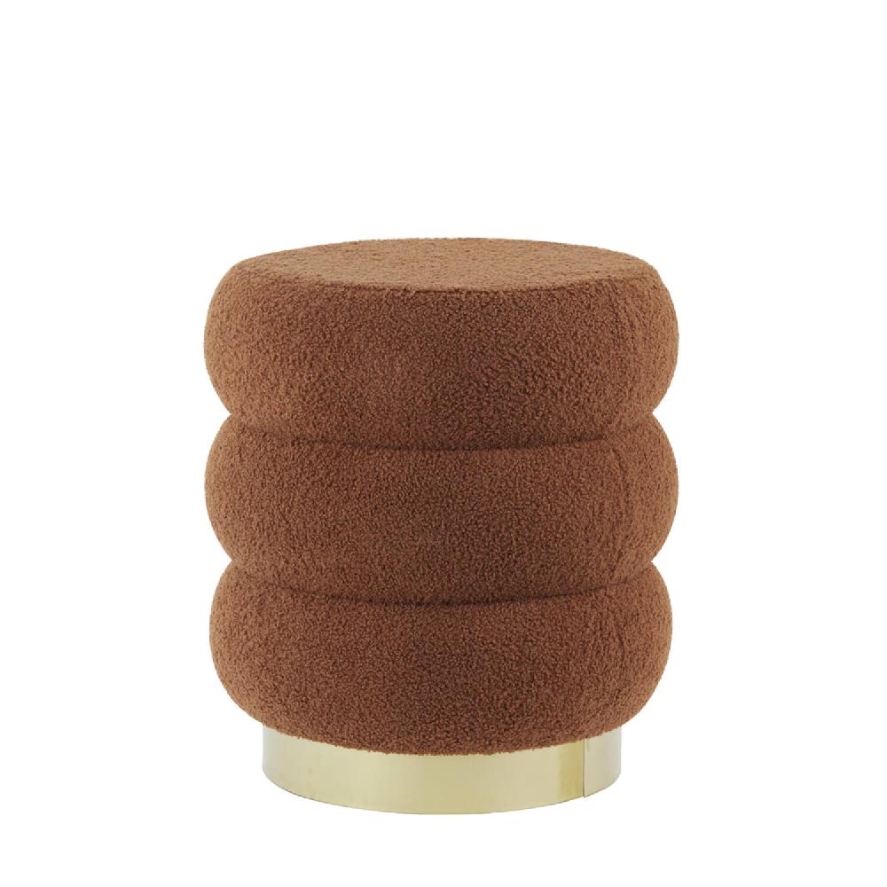 light & living Poef Ø40x45 cm KIMI teddy terra+goud