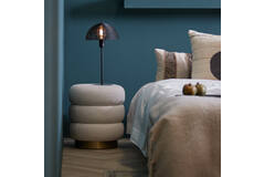 Light & Living Poef Ø40x45 Cm KIMI Teddy Wit+goud