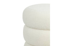 Light & Living Poef Ø40x45 Cm KIMI Teddy Wit+goud