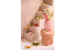 light & living Poef Ø42x43 cm CURTEA licht oranje