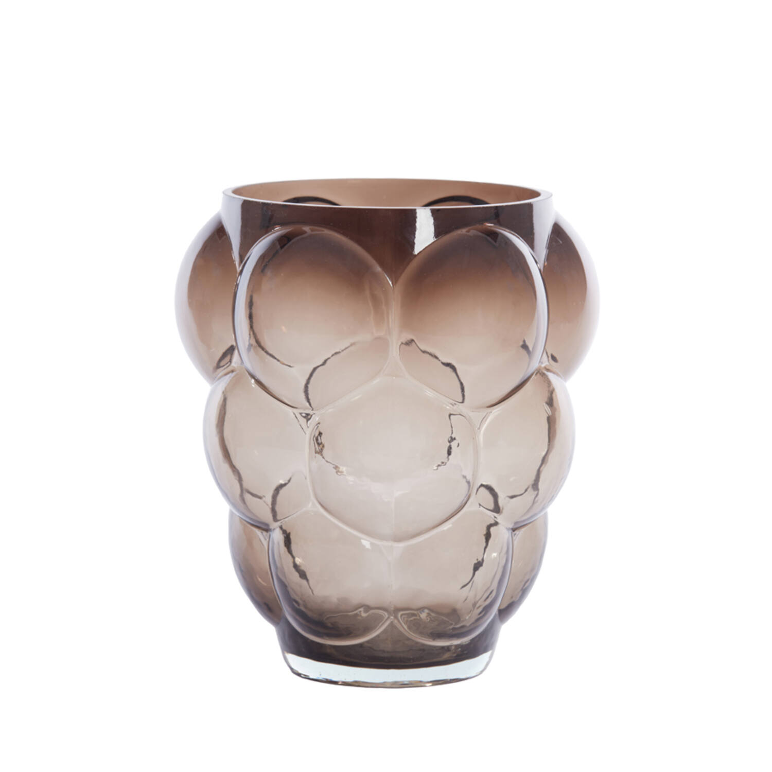 Light & Living Vaas Ø22x25 Cm OWL Glas Donker Bruin