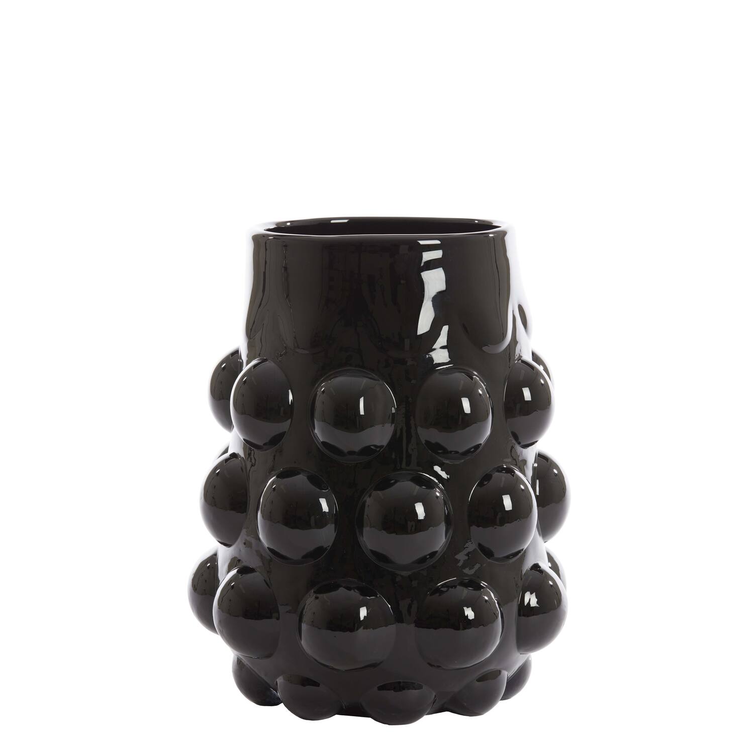 light & living Vaas Ø24x30 cm HAROA glas zwart