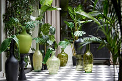 Light & Living Vaas Ø40x65 Cm RUBRA Glas Mat Zwart