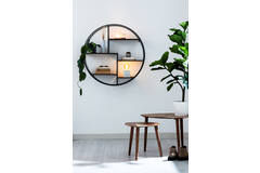 Light & Living Wandkast Open Ø92x26 Cm JUNA Zwart